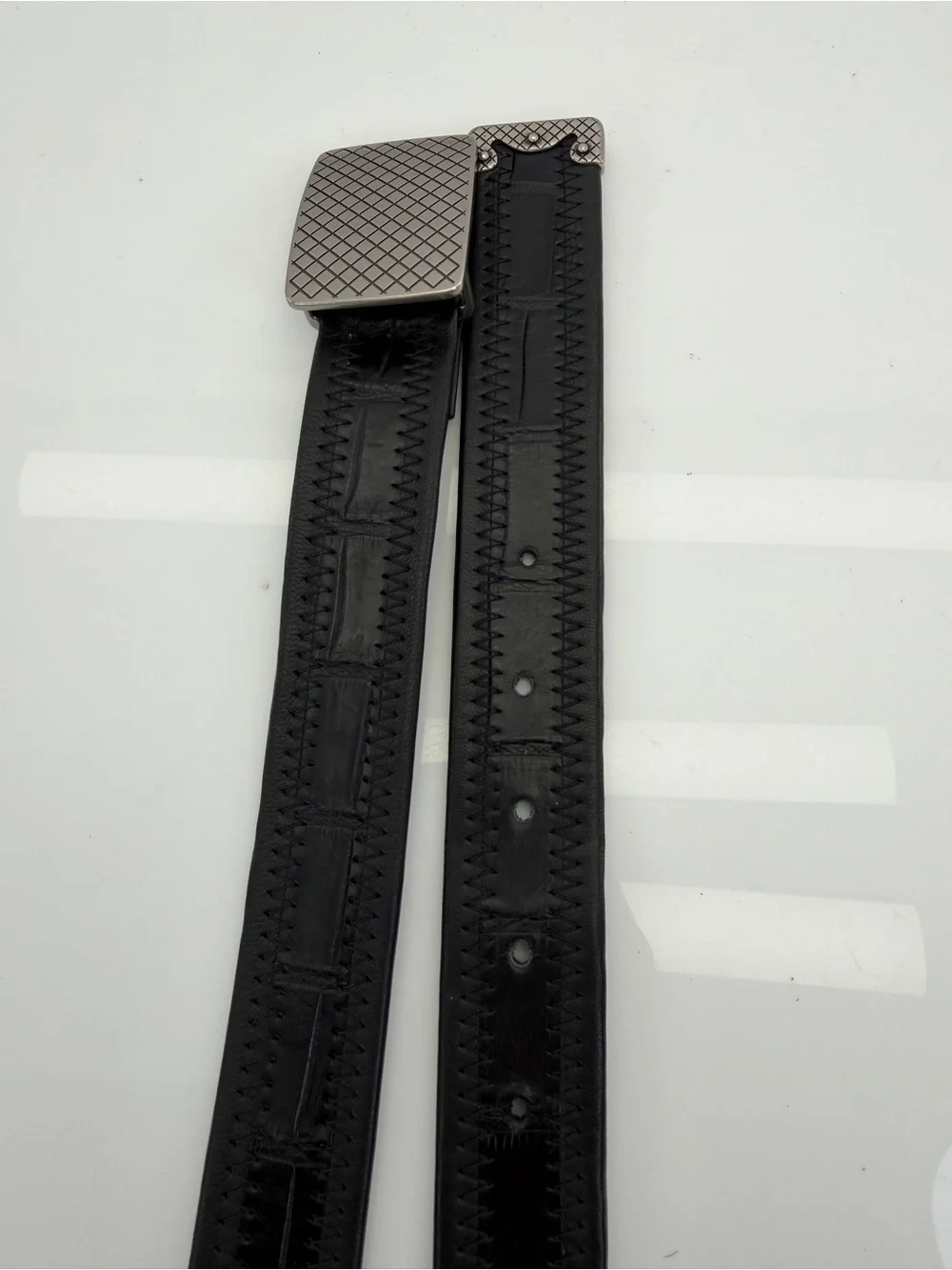 Bottega Veneta Crocodile Men’s Belt 85/34 Black